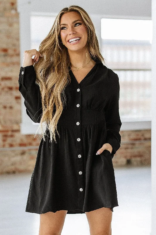 SALE - Keller Long Sleeve Mini Dress | Size Medium Cozy Satin Mini Dress