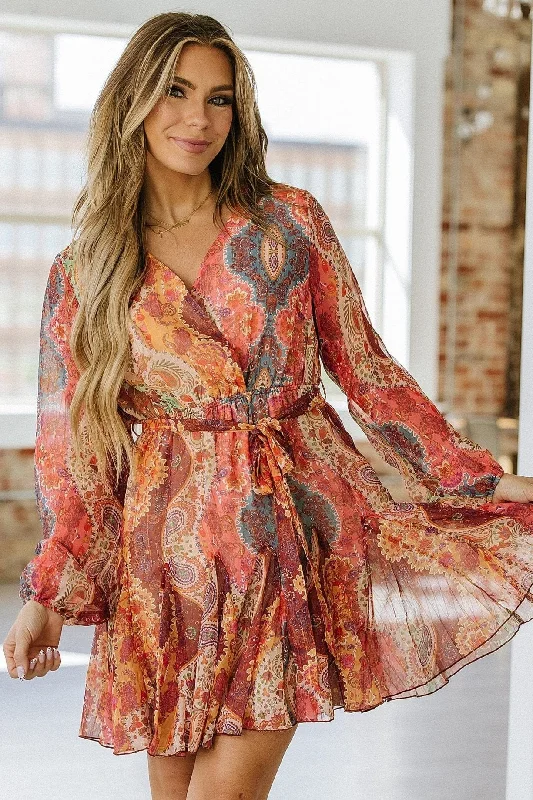 SALE - Ola Boho Long Sleeve Mini Dress | Size Small Cozy Ruched Mini Dress