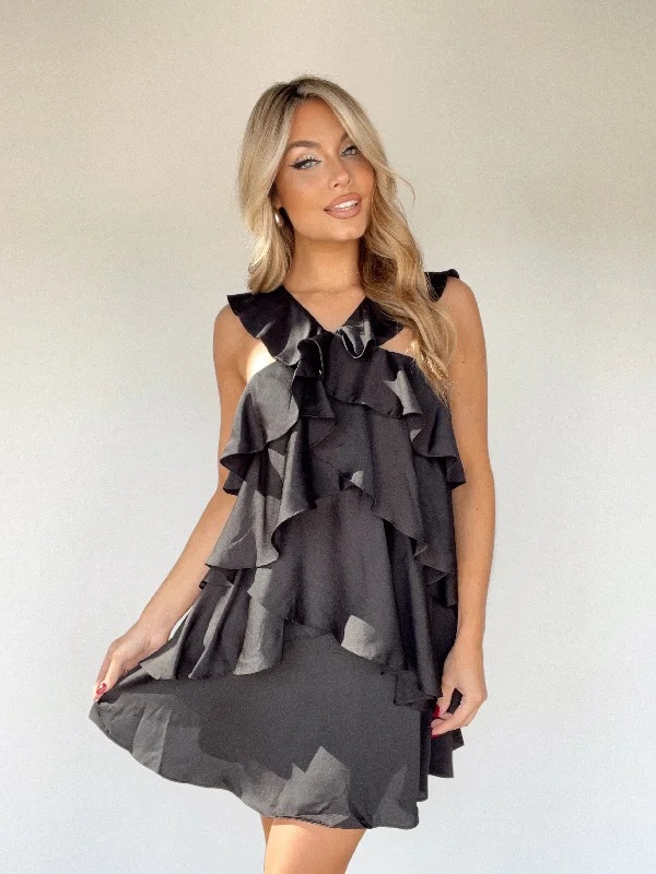 Ruffled Mini Dress Trendy A-Line Mini Dress