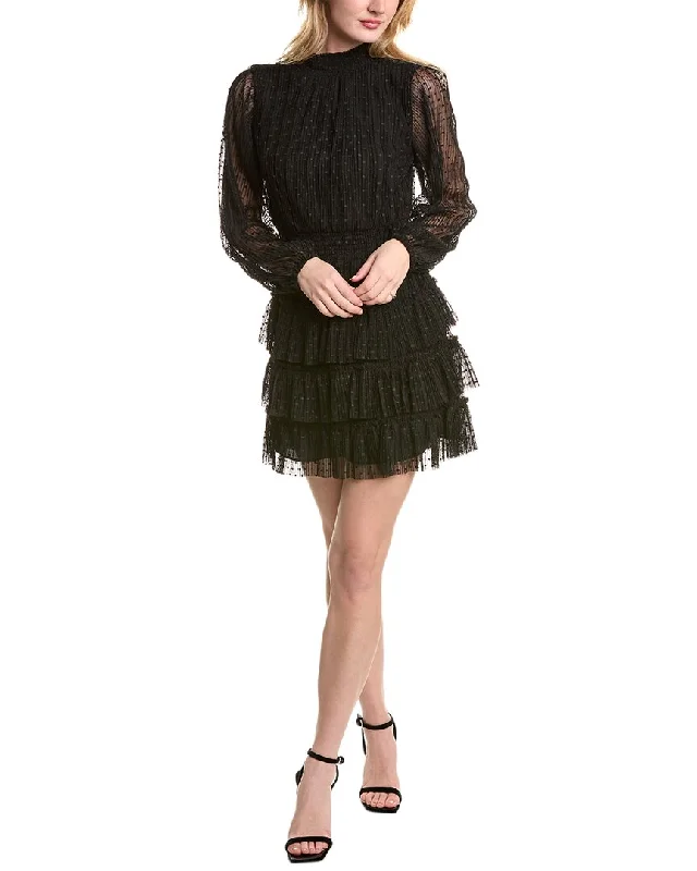 1.STATE Tulle Mini Dress Classic Solid Mini Dress