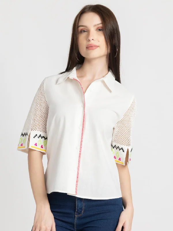 Adelia Shirt Trendy Short Sleeve Blouse