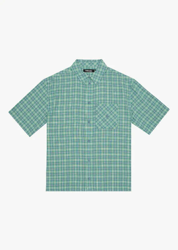 AFENDS Mens Creator - Short Sleeve Shirt - Pine Soft Cotton Short Shirt