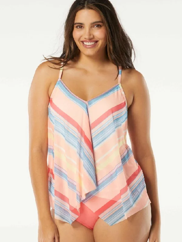 BEACH HOUSE PARADE STRIPE KERRY MESH TANKINI TOP Classic Swimsuit Design