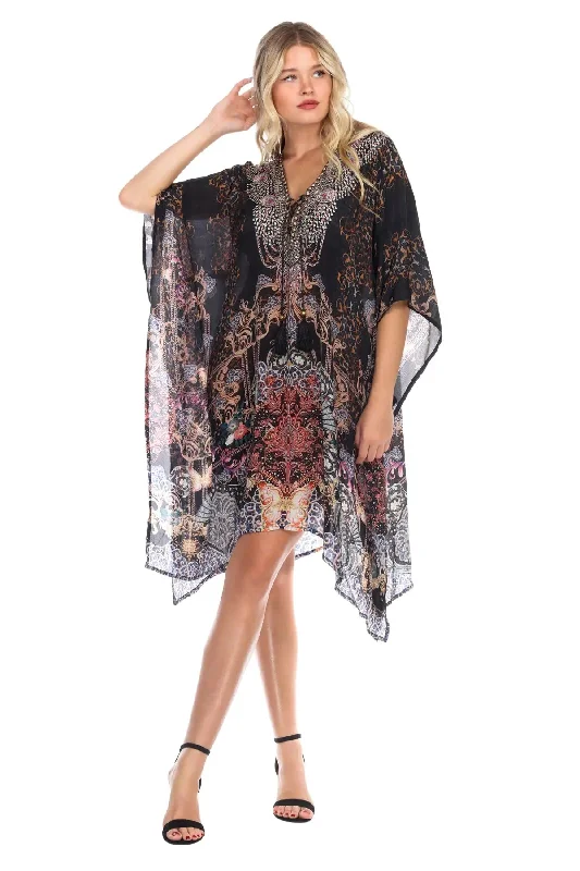 Caftan Light weight Lounger Dress | Laid Back Printed Kaftan Dress Coastal Resort Style Bathing Suit Bikini Swimsuit Cover Up Comfortable Swim Shorts