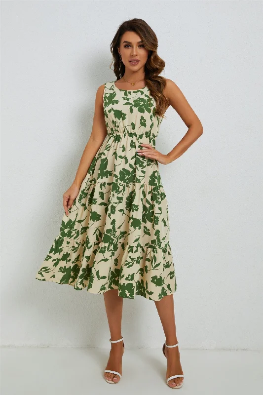 Cindy Floral Midi Dress Comfortable Wrap Midi Dress