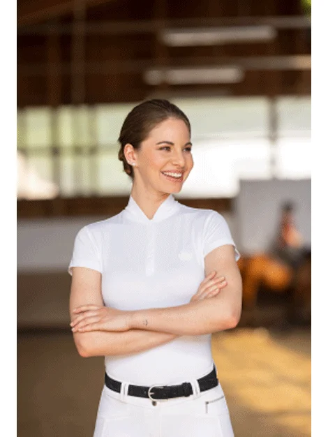 Competition Shirt - White - Covalliero Classic Short Sleeve Tunic