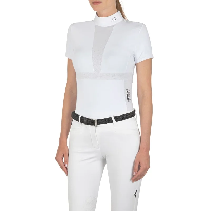 Equiline Ladies Chrissiec Competition Shirt White Soft Flowing Short Shirt