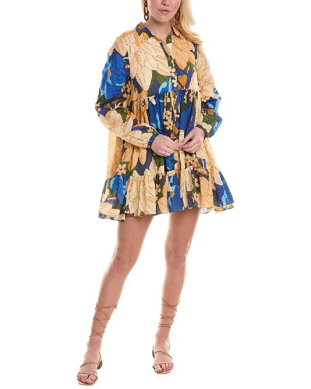 FARM Rio Mandacaru Floral Hilma Mini Dress Elegant Floral-Print Mini Dress