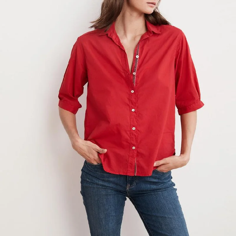 Laura Cotton Shirt (Bison) Casual Cotton Short Shirt