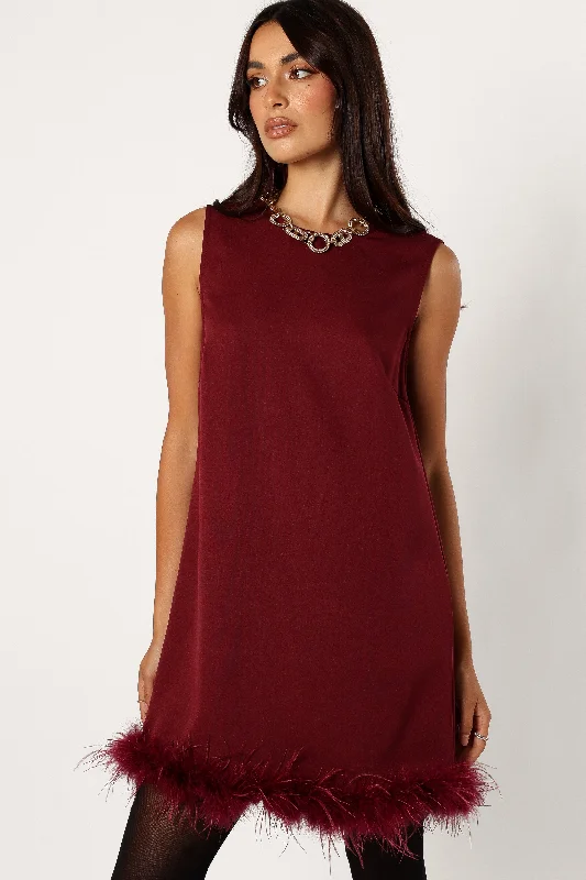 Mathias Mini Dress - Wine Cozy Cotton Mini Dress