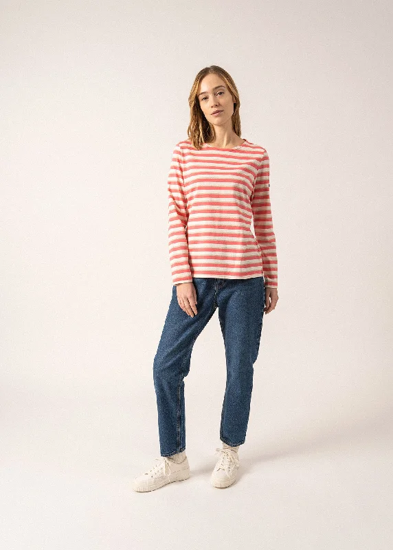 Minquidame Tricolour Breton Shirt - with lurex stripes (DOLY/ECUME/OR) Stylish Casual Short Tee