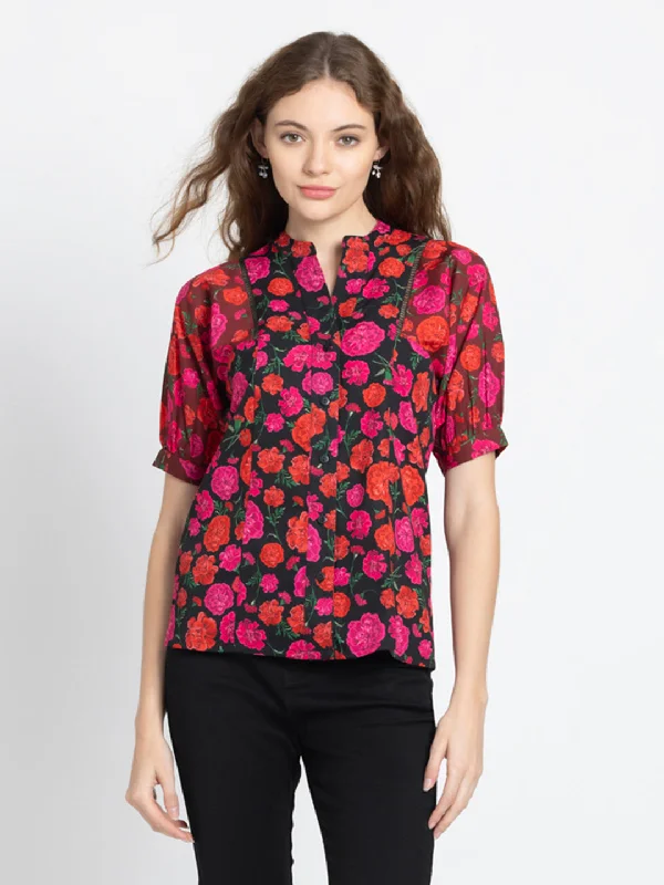 Penelope Shirt Elegant Lace-Trimmed Short Shirt