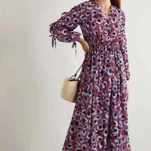 KittenAlarm - Piera Allover Print Midi Dress Comfortable Casual Midi Dress