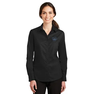 Port Authority Ladies SuperPro Twill Long-Sleeve Shirt Casual Plain Short Shirt