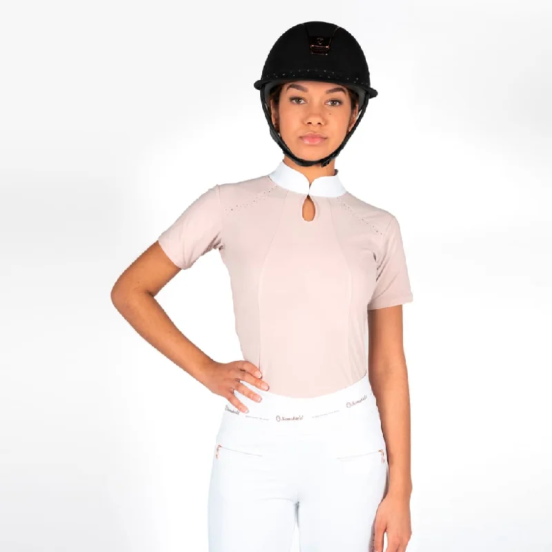 Samshield Ladies Short Sleeved Competition Shirt Elvira Powder Pink Casual Boxy Short Shirt