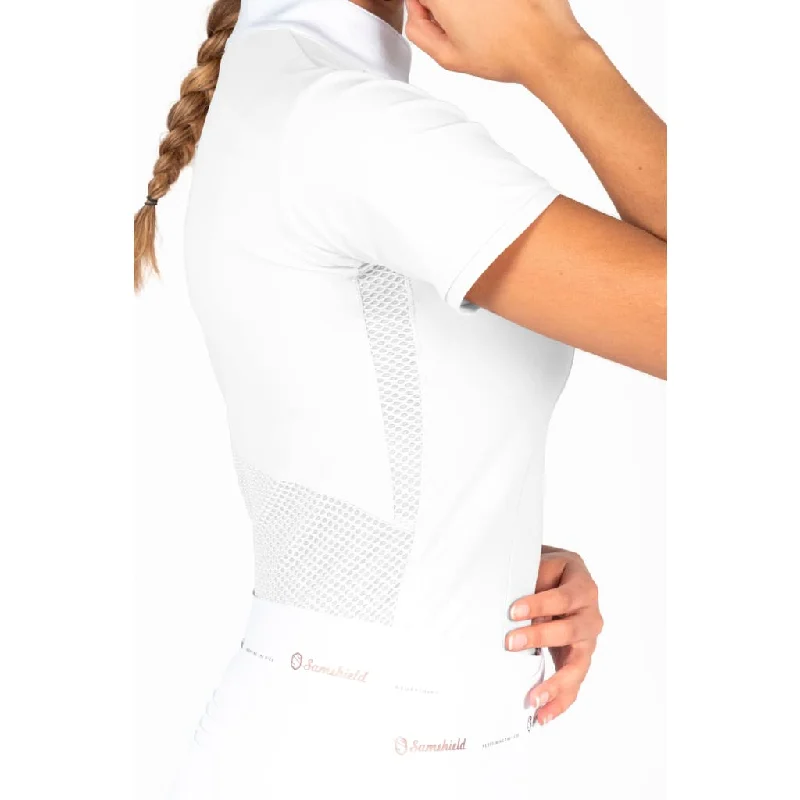 Samshield Ladies Short Sleeved Competition Shirt Elvira White Comfortable Peplum Short Shirt