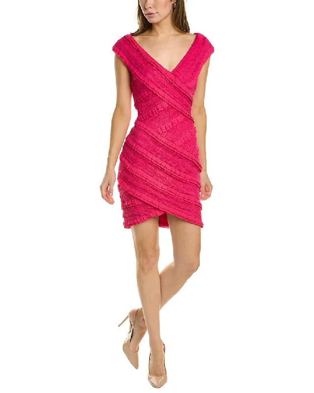 SHO by Tadashi Shoji Jacquard Mesh Mini Dress Cozy Knitted Mini Dress