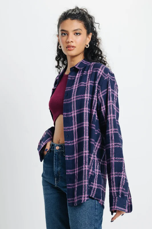 Regular Checkered Shirt Casual Button-Up Short Tee