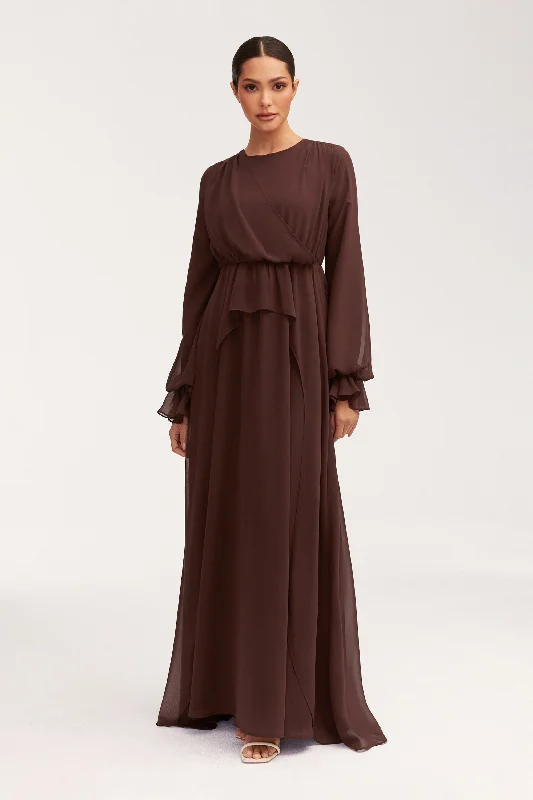 Aara Chiffon Maxi Dress - Chocolate Chic Sleeveless Maxi Dress