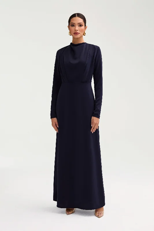 Abrar Maxi Dress - Night Sky Comfortable Pleated Maxi Dress