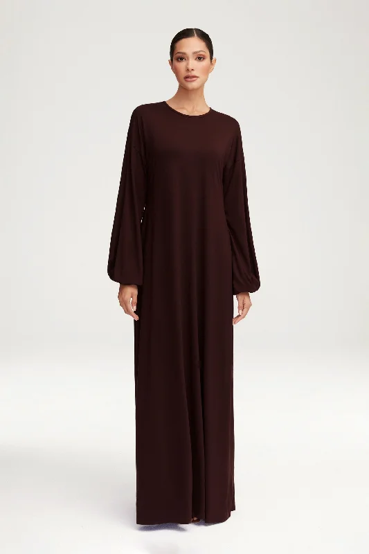 Afiyah Jersey Maxi Dress - Espresso Cozy Spaghetti Strap Maxi Dress