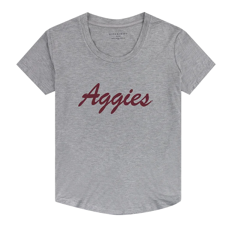 Aggies Bamboo Hi-Lo Tee Spandex Blend Rayon Blend Denim Blend