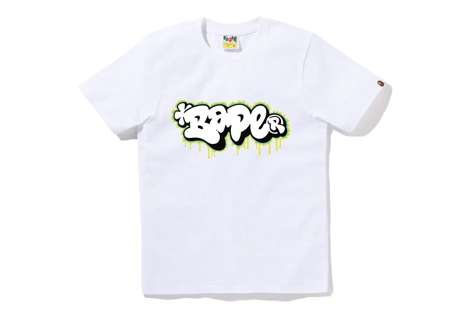 Bape Women Graffiti Logo Tee L C White Anti-Shrink Durable Soft