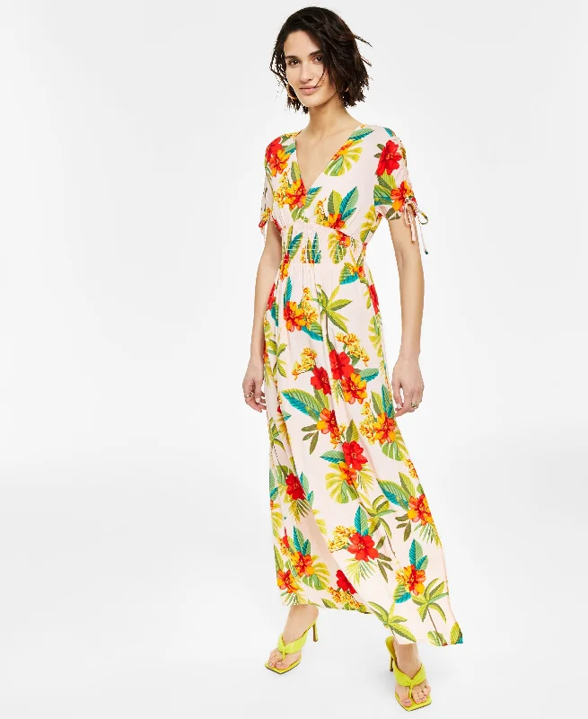 Bar III Womens Floral Maxi Dress Stylish Longline Maxi Dress