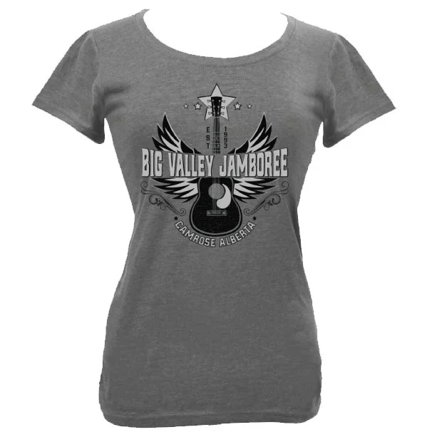 Big Valley Jamboree Women's Guitar Wing Graphic T-Shirt Oversized T-Shirt Spandex breathable