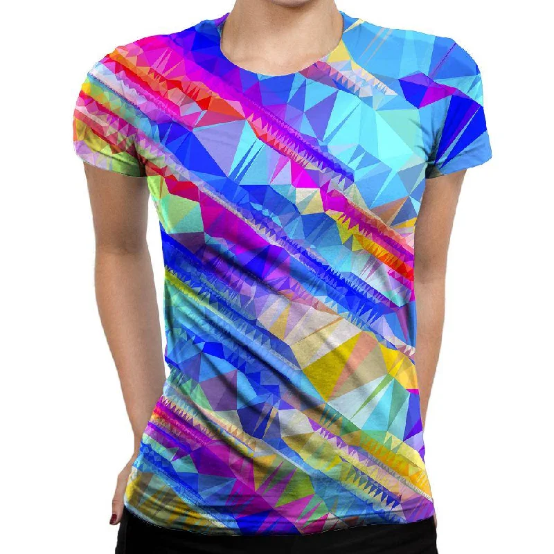 Bright Shapes Womens T-Shirt Silk Blend Satin Velvet