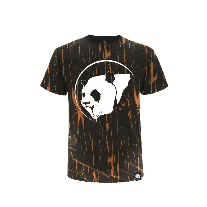 Custom Classic Panda Acid Wash Unisex Tee Welt Pockets Slit Pockets Flap Pockets