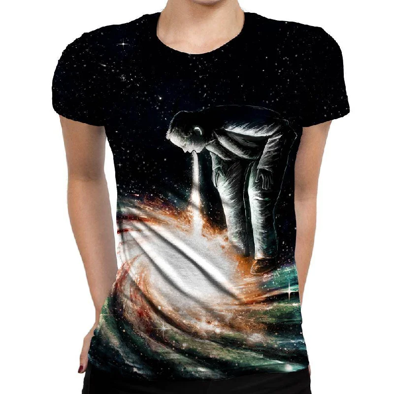 Cosmic Vomit Womens T-Shirt Hooded Caped Shawl Collar