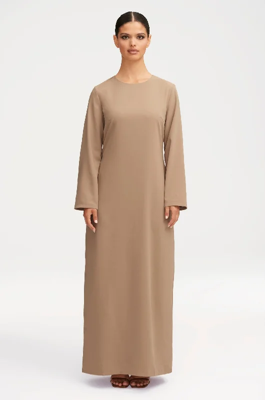 Essential Basic Maxi Dress - Caffe Stylish Button-Up Maxi Dress