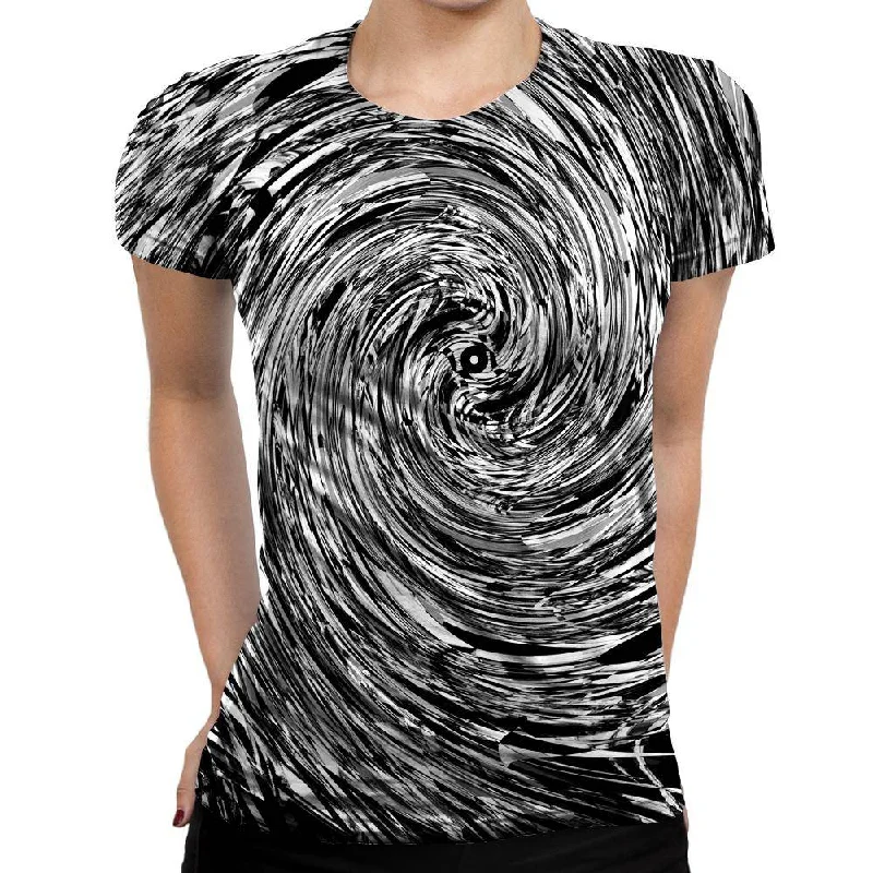 Geometric Spin Womens T-Shirt Collared T-Shirt Boat Neck A-Line