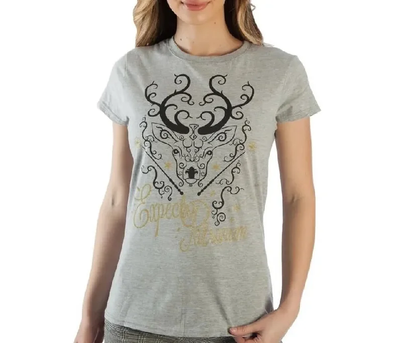 Harry Potter Expecto Patronum Women's T-Shirt | Nerd Imports Collared T-Shirt Boat Neck A-Line