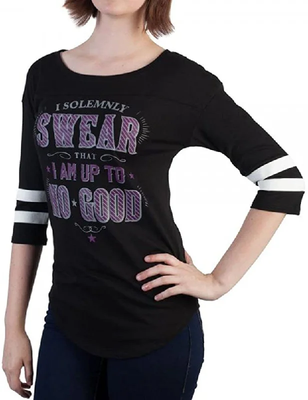 Harry Potter I Solemnly Swear Womens Raglan T-Shirt Iron Safe Non-Iron Wrinkle Free