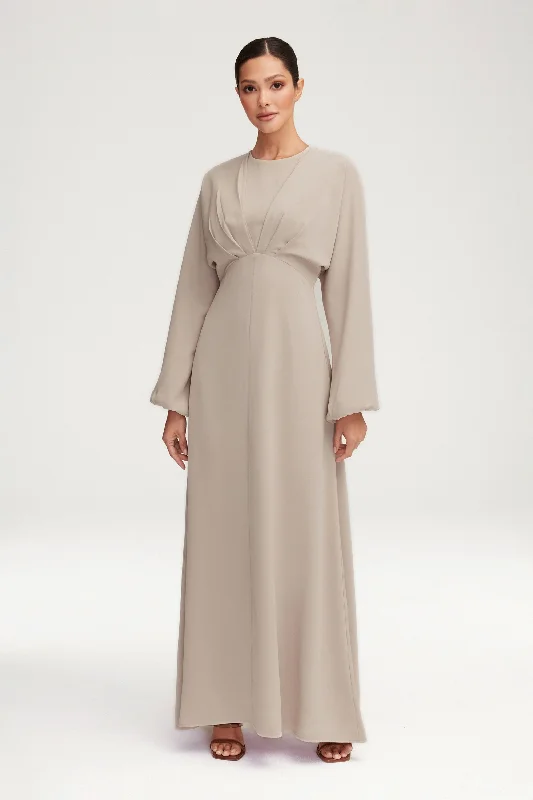 Karina Dolman Sleeve Maxi Dress - Stone Stylish Off-Shoulder Maxi Dress