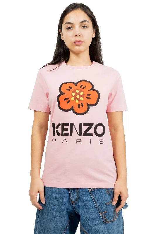 Kenzo Women Tricote T-Shirt Coton Rose Wool Fabric Cashmere Fabric Tweed Fabric