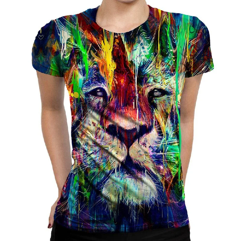 Lion Lines Womens T-Shirt Knit Fabric Woven Fabric Fleece Fabric