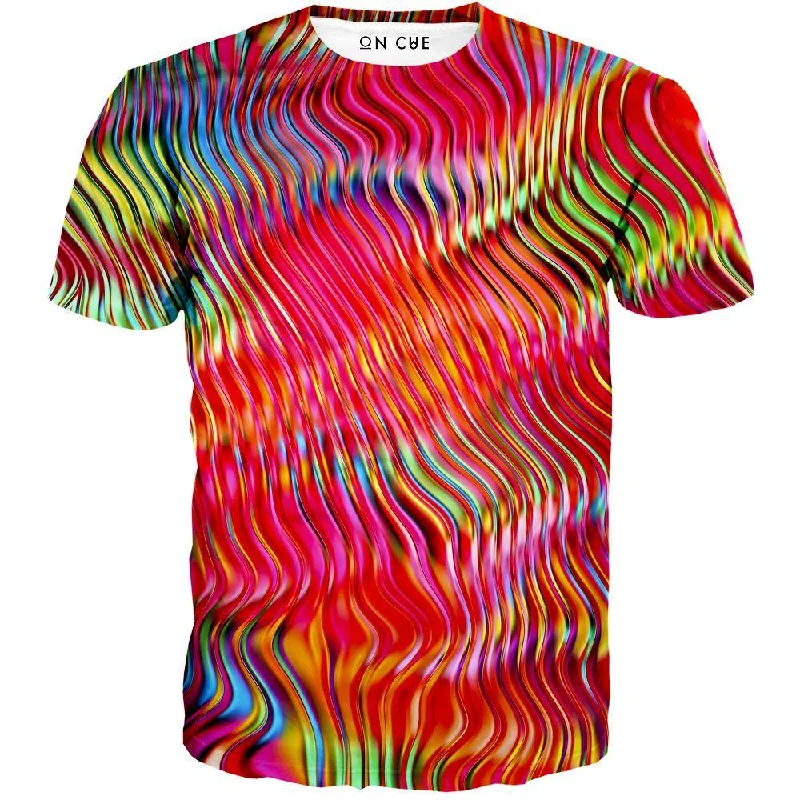 Lost In Color Womens T-Shirt Solid Print Embellished