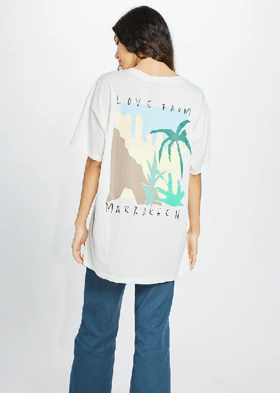 Love from Marrakech Graphic Tee Mesh Canvas Denim