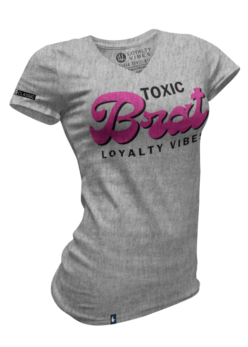 Toxic Brat V-Neck Tee Thin T-Shirt Open Front Quick Dry