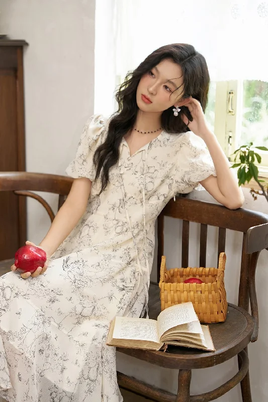 V-neck Floral Maxi Dress for Women Stylish Off-Shoulder Maxi Dress