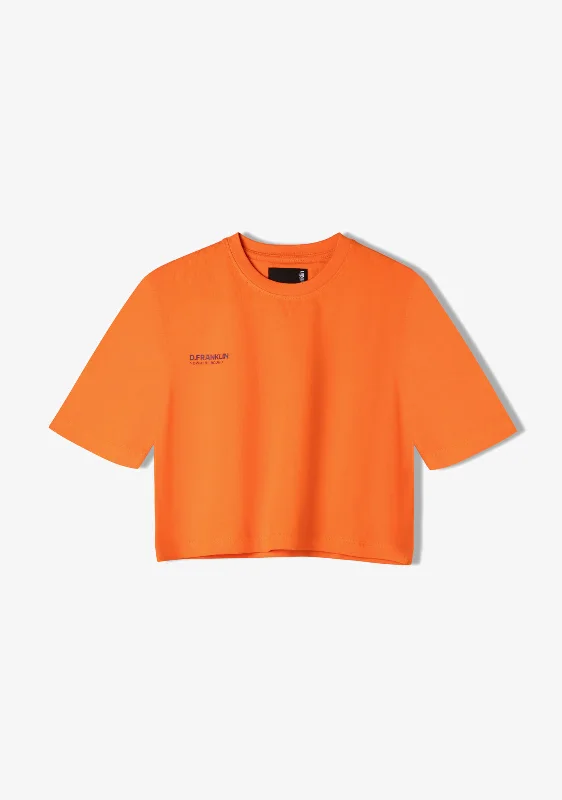 Nowhere Bound Cropped T-Shirt Orange / Purple Machine Wash Dry Clean Hand Wash