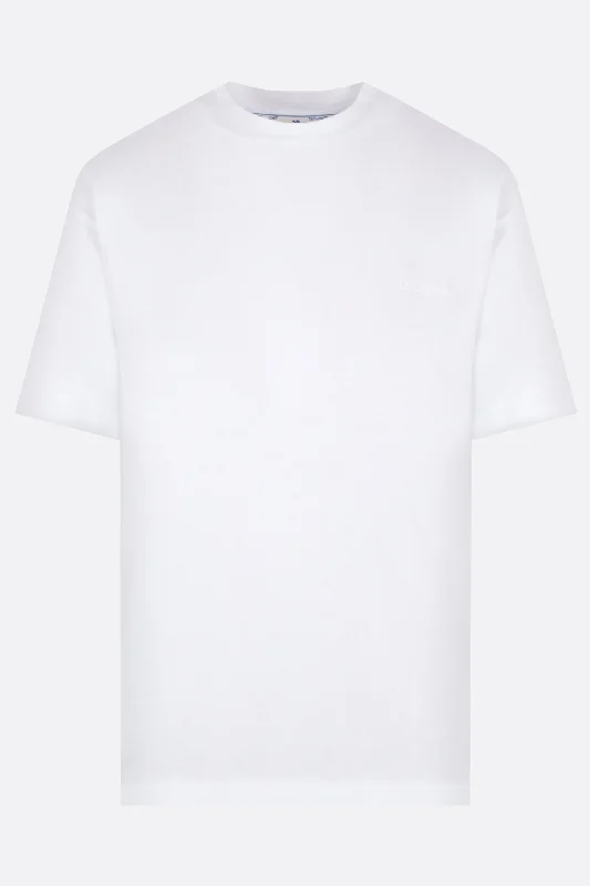 Off White Diag Regular Tee White White Spandex Blend Rayon Blend Denim Blend