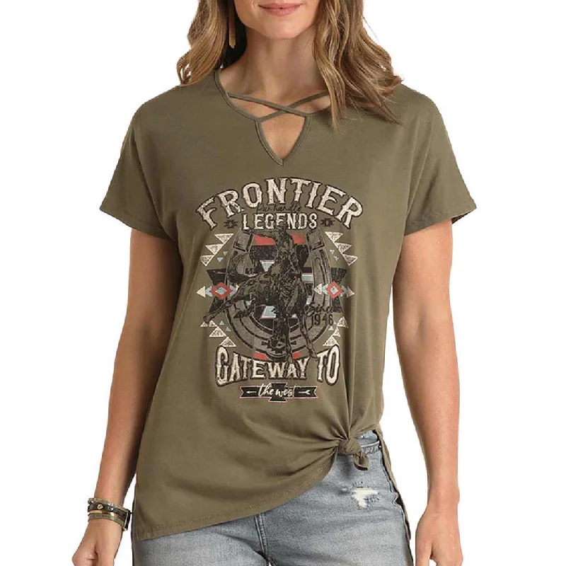 Panhandle Women's Frontier Legends Graphic Tunic T-shirt Graphic Embroidered Appliqued