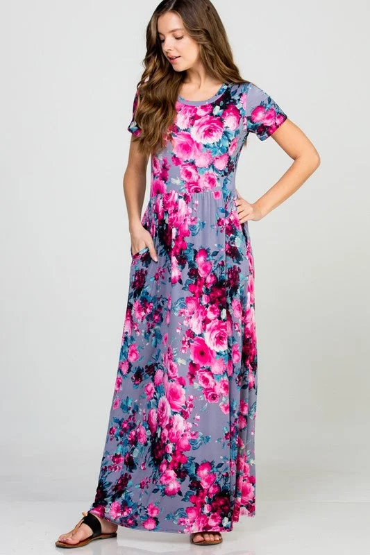 Pretty in Pink Floral Maxi Dress Classic Black Maxi Dress