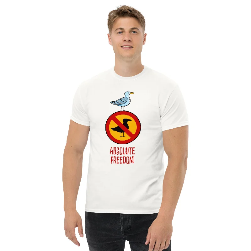 Sartre - Absolute Freedom Seagull - Plus-Sized T-Shirt Print Jacquard Patchwork