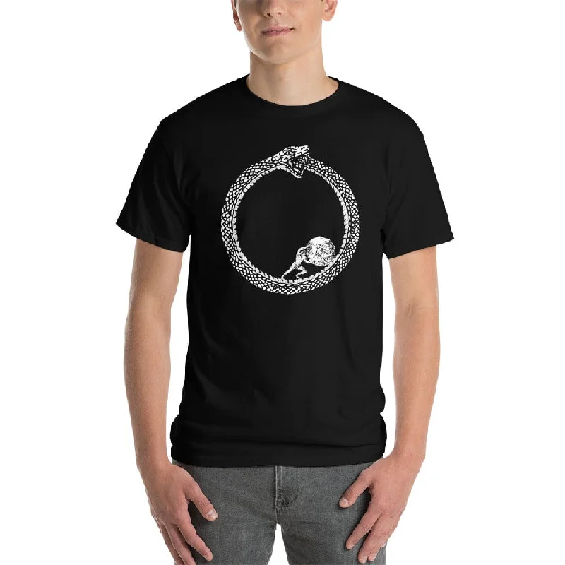 Sisyphus in Ouroboros - Plus-Sized T-Shirt Notch Collar Peter Pan Collar Cowl Neck