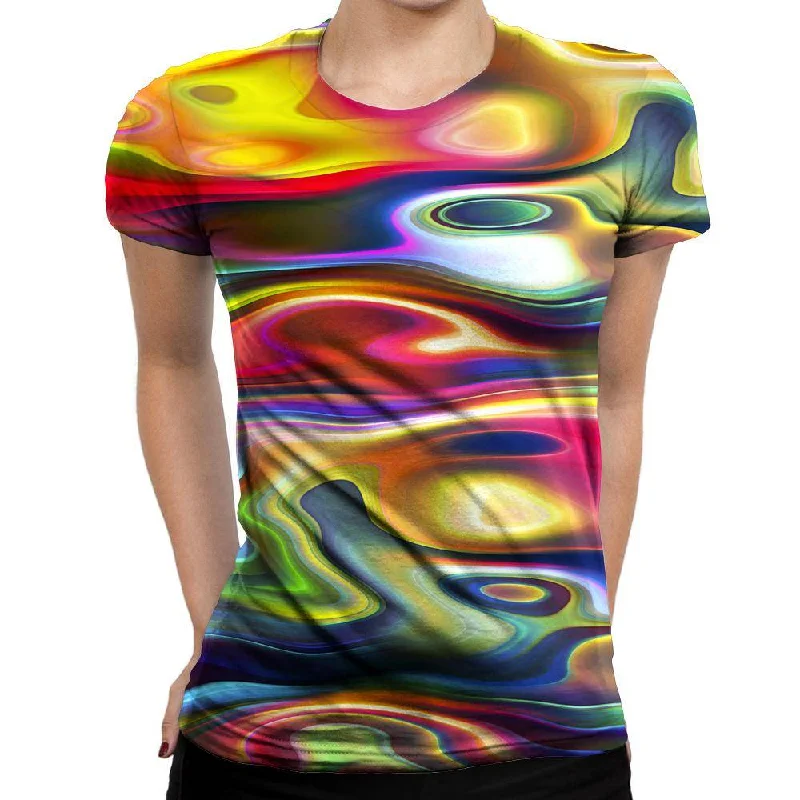 Swirly Womens T-Shirt Nylon Fabric Polyester Fabric Spandex Fabric